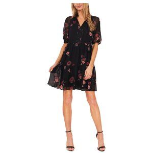 CeCe Baby Doll Dress – Black Floral (L)